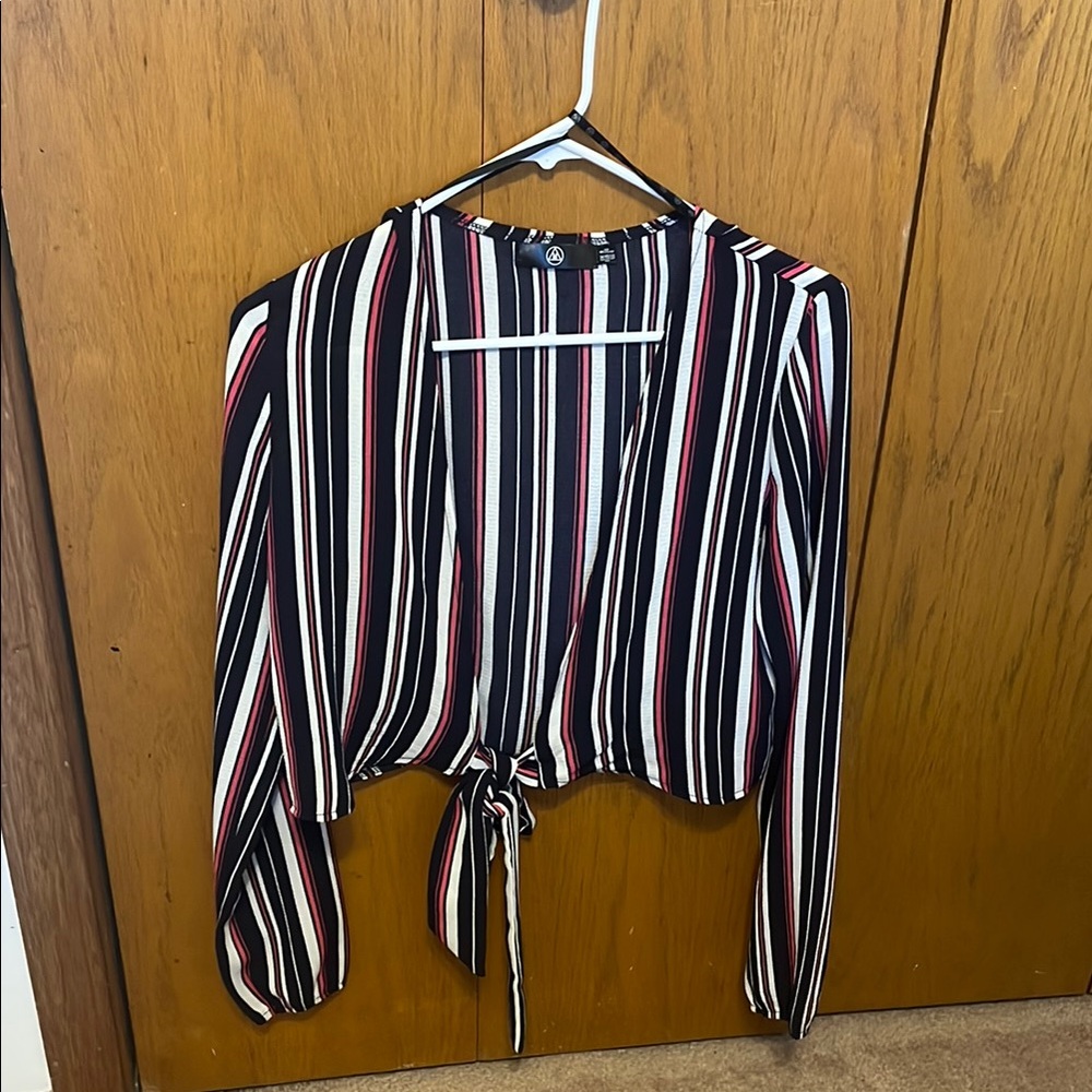 Missguided Black and Red Striped Tunic Top - Picture 2 of 2